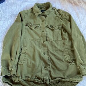 F21 OLD SCHOOL GREEN MILITARY JACKET~LARGE